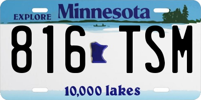 MN license plate 816TSM