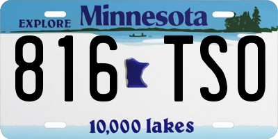 MN license plate 816TSO