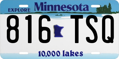 MN license plate 816TSQ