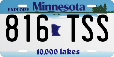 MN license plate 816TSS