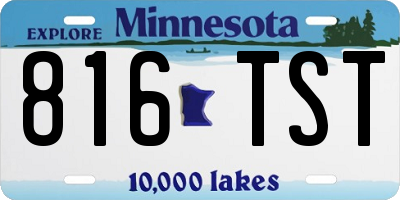 MN license plate 816TST