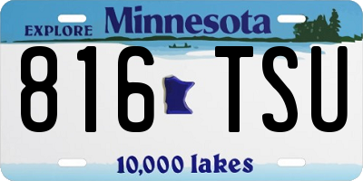 MN license plate 816TSU