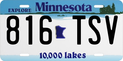 MN license plate 816TSV