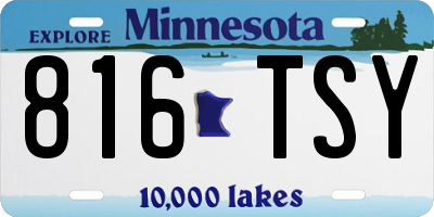 MN license plate 816TSY