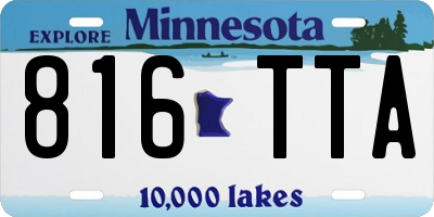 MN license plate 816TTA