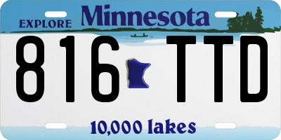 MN license plate 816TTD