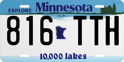 MN license plate 816TTH