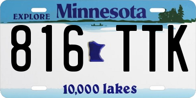 MN license plate 816TTK