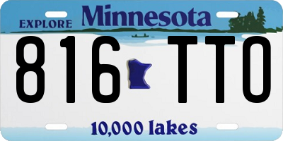 MN license plate 816TTO