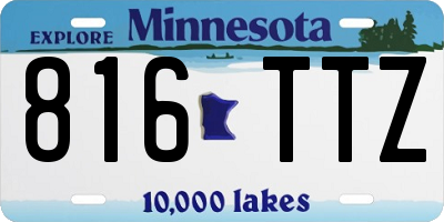 MN license plate 816TTZ