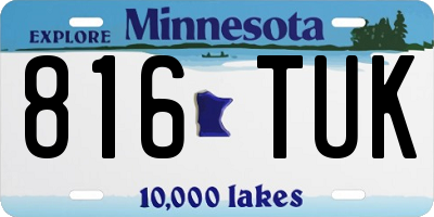 MN license plate 816TUK