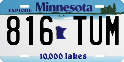 MN license plate 816TUM