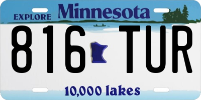 MN license plate 816TUR