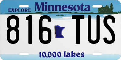 MN license plate 816TUS