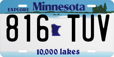 MN license plate 816TUV