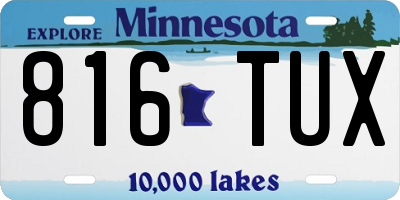 MN license plate 816TUX