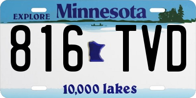 MN license plate 816TVD