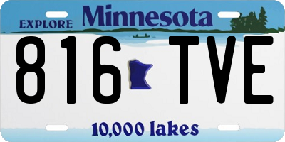 MN license plate 816TVE