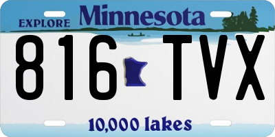 MN license plate 816TVX