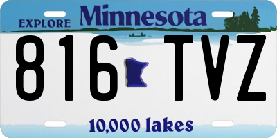 MN license plate 816TVZ