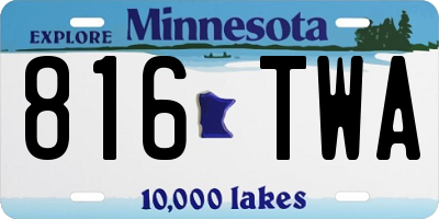 MN license plate 816TWA