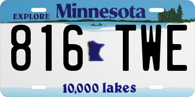 MN license plate 816TWE