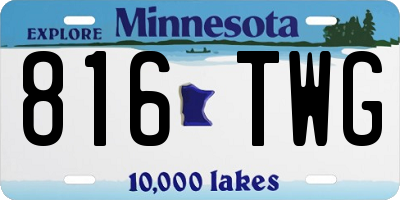 MN license plate 816TWG