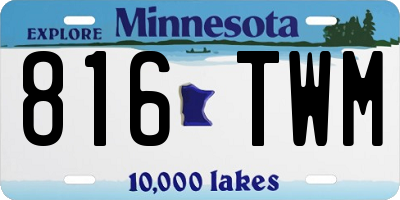 MN license plate 816TWM