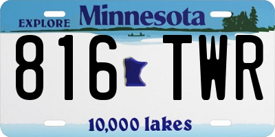MN license plate 816TWR