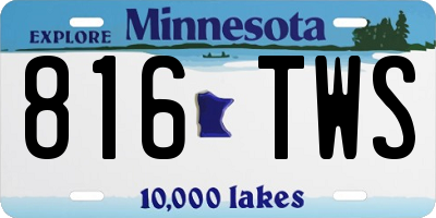 MN license plate 816TWS