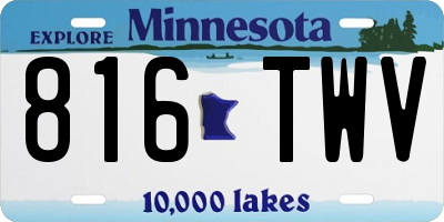 MN license plate 816TWV