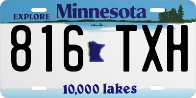 MN license plate 816TXH