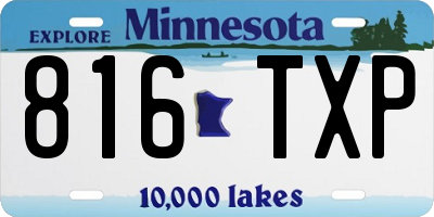 MN license plate 816TXP