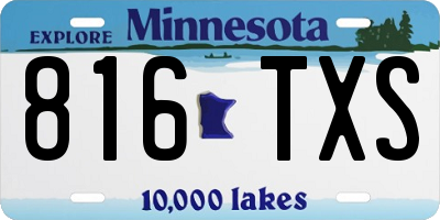 MN license plate 816TXS