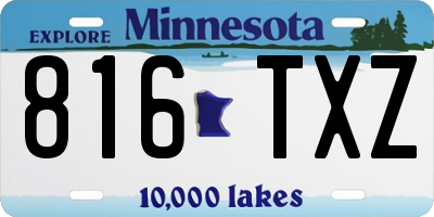 MN license plate 816TXZ