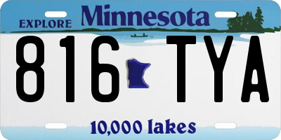 MN license plate 816TYA