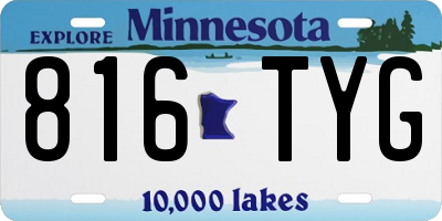 MN license plate 816TYG