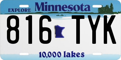 MN license plate 816TYK