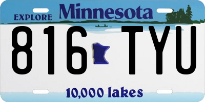 MN license plate 816TYU