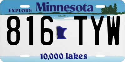 MN license plate 816TYW