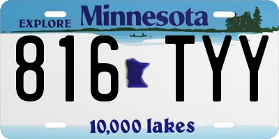 MN license plate 816TYY
