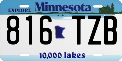 MN license plate 816TZB