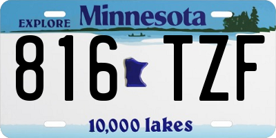 MN license plate 816TZF