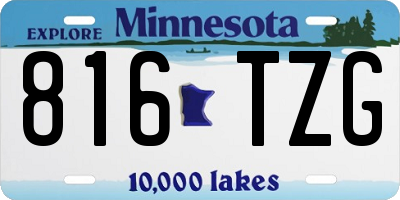 MN license plate 816TZG
