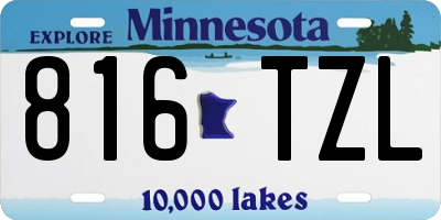 MN license plate 816TZL