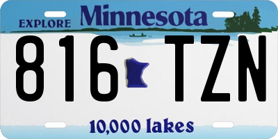 MN license plate 816TZN