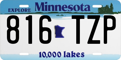 MN license plate 816TZP