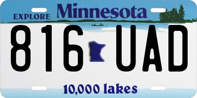 MN license plate 816UAD
