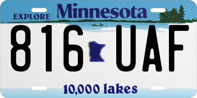 MN license plate 816UAF