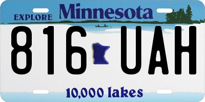 MN license plate 816UAH